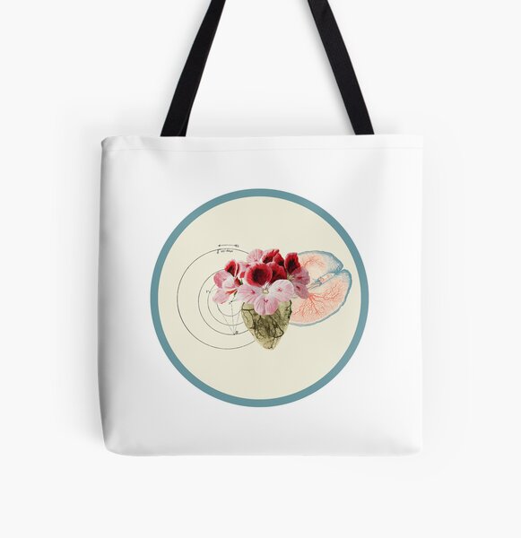 Flowering Heart & Brain | Spiritual Science Collage 2 All Over Print Tote Bag