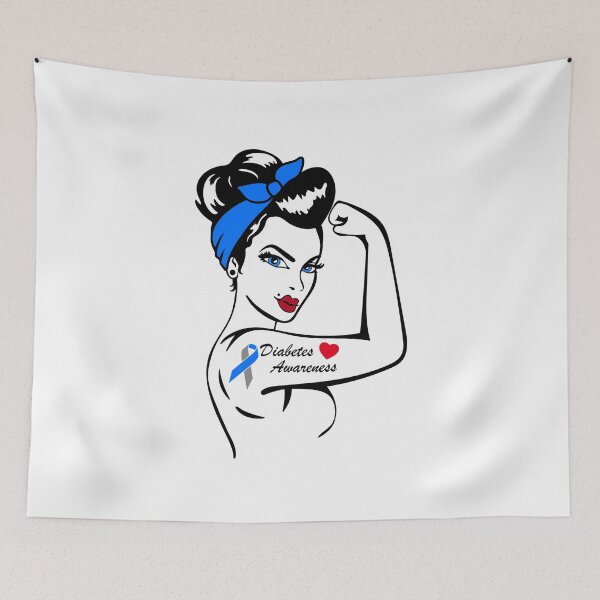 Item preview, Diabetes awareness blue ribbon  designed and sold by Majesticoo.