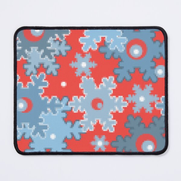 Item preview,  Christmas red blue snowflakes snow winter pattern designed and sold by fuzzyfox.
