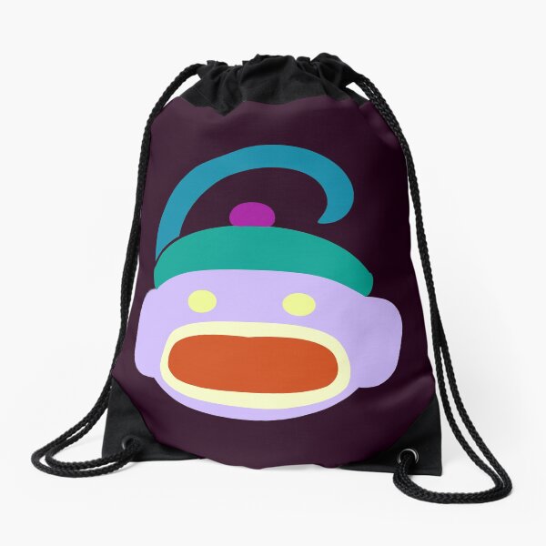 Sock Monkey With Tail Drawstring Bag