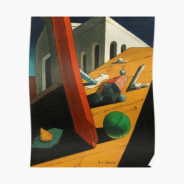 High Res Art By Giorgio De Chirico 1888 1978 Abstract Surrealism   Poster,504x498,f8f8f8 Pad,600x600,f8f8f8 