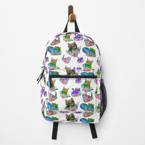 Item preview, cute kitten water colour cats sitting on a bed of flowers - seamless pattern designed and sold by AspectArtWorks.