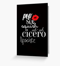 Tarjeta de felicitación ¡Popular! ¡Seis! ¡Chapotear! Uh-Uh! ¡Cicerón! Lipschitz!