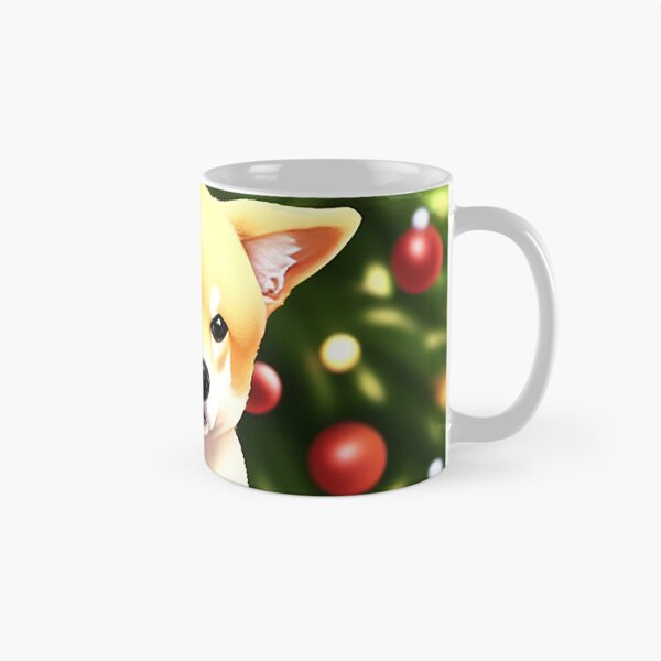 Item preview, Corgy Sitting Next to Christmas Tree waiting for the Holidays designed and sold by colddistrict.