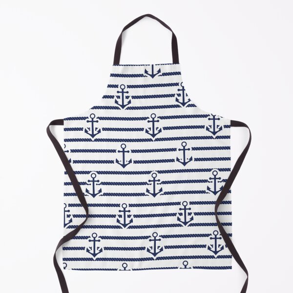 Item preview, Nautical Blue Anchor Pattern, Nautical Boat Rope Stripes designed and sold by newburyboutique.