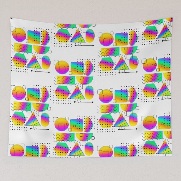 Item preview, Composition of Figures and Geometric Shapes in neon color designed and sold by MoshisooPrint.
