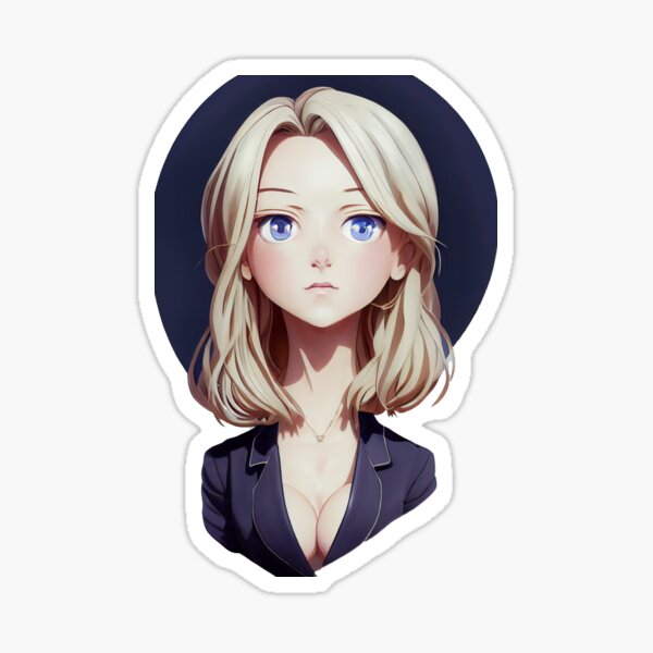 Pinup Anime Big Boobs Blonde Girl 8 Sticker For Sale By Osy003