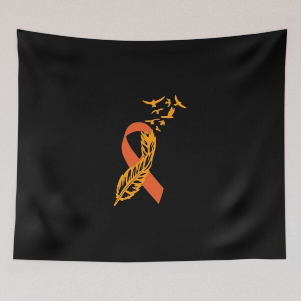 Item preview, Orange Ribbon Feather Leukemia Awareness designed and sold by CordiaMills.