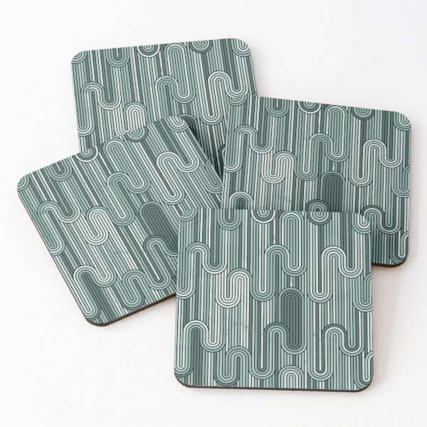 Item preview, Retro Wavy Stripes - Sage Green designed and sold by SilverPegasus.
