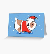 Santa Piggy - Santa Claus Guinea Pig Greeting Card