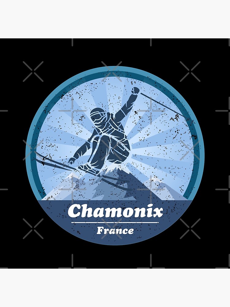 Disover Chamonix Ski Resort - Skier Premium Matte Vertical Poster