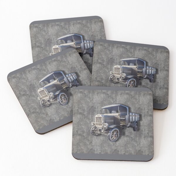 Item preview, Vintage Car on a Rusted Metal background The London Bus Museum designed and sold by CrystalsArtPaws.