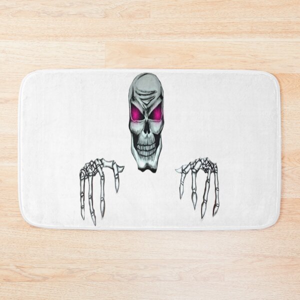 Item preview, Skeleton of a skull head with red eyes protruding knuckles  designed and sold by ErisMerch.