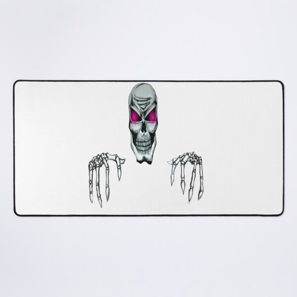 Item preview, Skeleton of a skull head with red eyes protruding knuckles  designed and sold by ErisMerch.