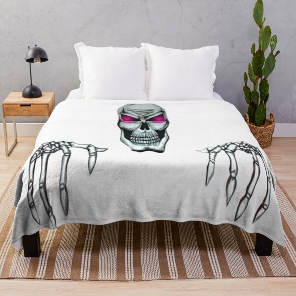 Item preview, Skeleton of a skull head with red eyes protruding knuckles designed and sold by ErisMerch.
