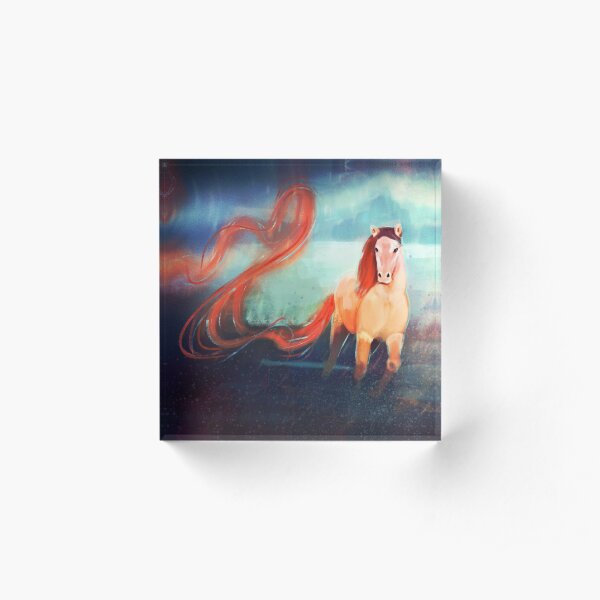 Horse - Fire - Halloween Acrylic Block
