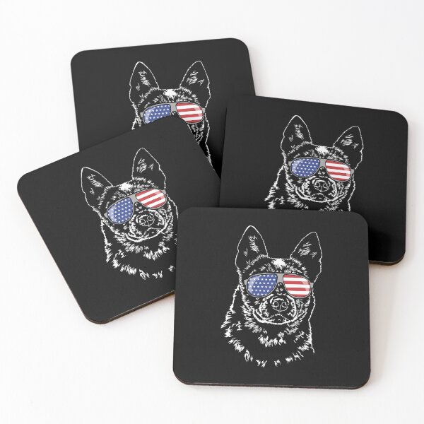 Item preview, Cattle Dog Heeler America Flag Patriotic Dog Canine Portrait designed and sold by dogarts.