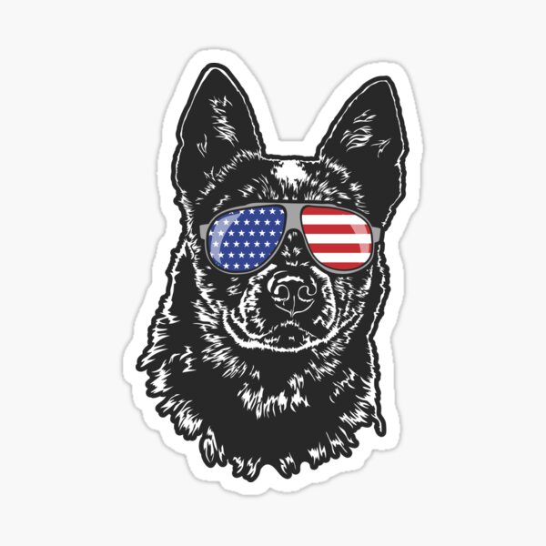 Aperçu de l'œuvre Chien de bétail Heeler Drapeau de l'Amérique Chien patriotique Portrait canin créée et vendue par dogarts.