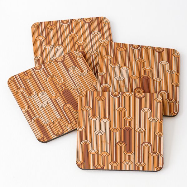 Item preview, Retro Wavy Stripes - Rust Orange designed and sold by SilverPegasus.