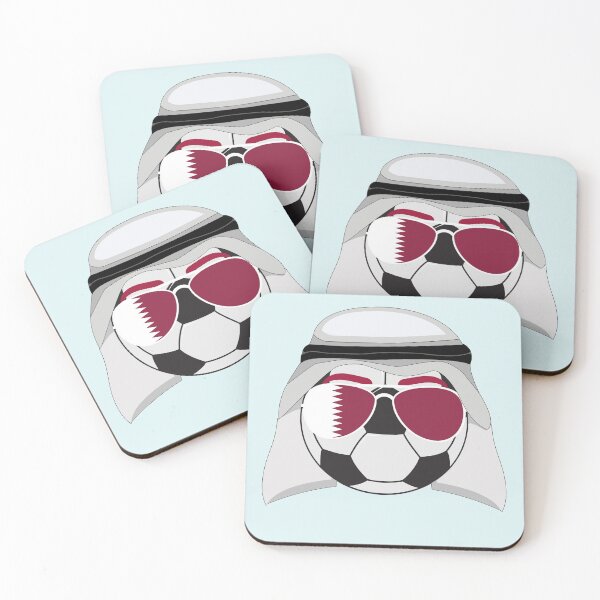 Item preview, Qatar Flag inside Sunglasses on a Soccer ball Wearing an Agal designed and sold by Dexter Freeman.