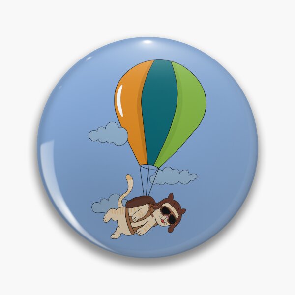 Item preview, Funny cat parachuting with an air balloon designed and sold by atedesigns.