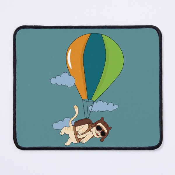 Item preview, Funny cat parachuting with an air balloon designed and sold by atedesigns.