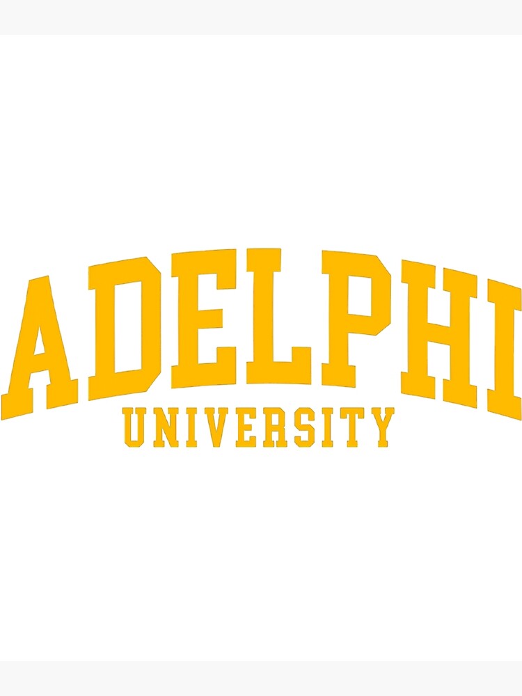 "adelphi university college font curved " Poster for Sale by