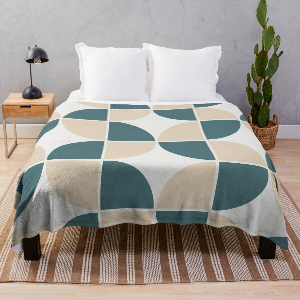 Item preview, Aqua Cream Beige Geometric Shape Mid-century Modern Pattern 2023 COTY Vining Ivy PPG1148-6 Accents designed and sold by ColorOfTheYears.