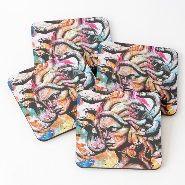 Item preview, Abstract Watercolor Medusa Portrait, Colorful Head Of Medusa, Medusa Greek Mythology designed and sold by Paintcorner.