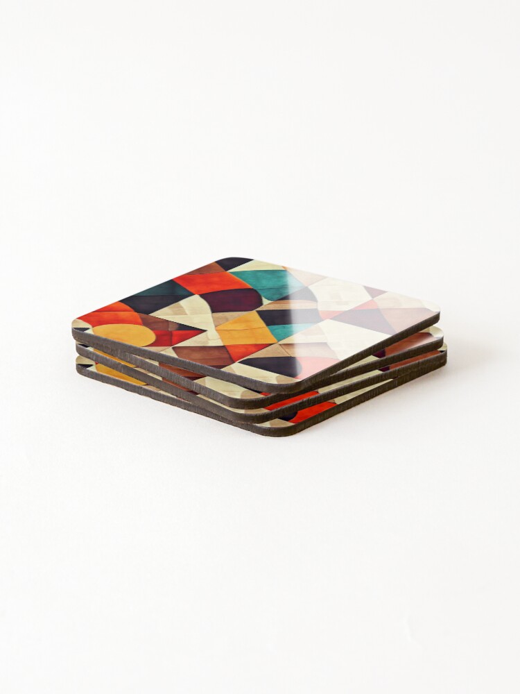Thumbnail 4 of 5, Coasters (Set of 4), Abstract Patchwork designed and sold by BuraxisDesigns.
