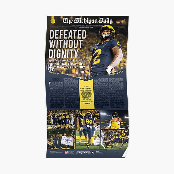 Michigan Daily Michigan vs. MSU Football Sports Montag Cover Poster