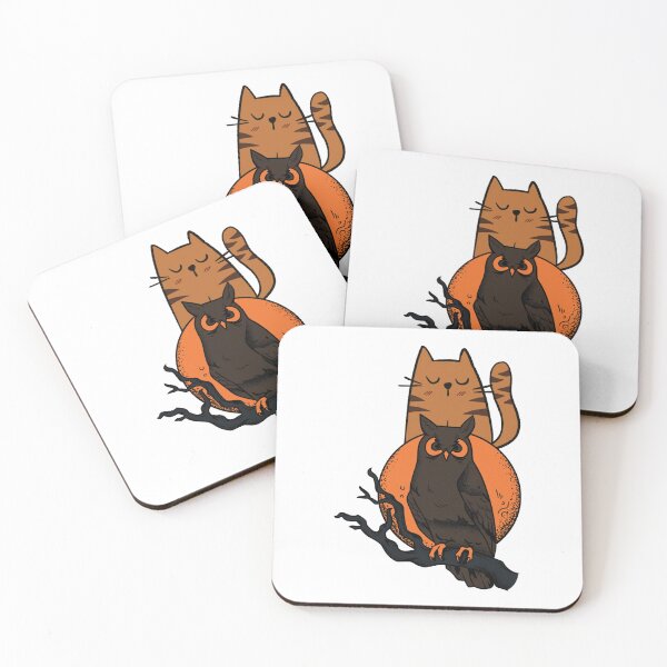 Item preview, a cat and an owl designed and sold by Amadej.