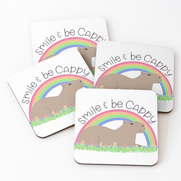 Item preview, Smile and Be Cappy cute happy capybara designed and sold by JoyfulJen.