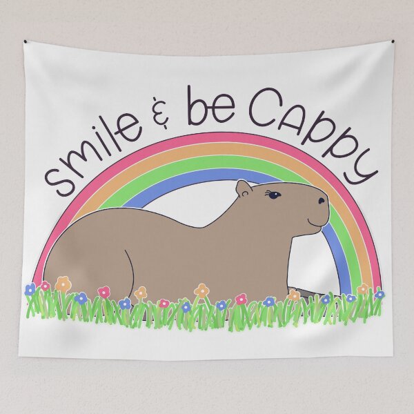 Item preview, Smile and Be Cappy cute happy capybara designed and sold by JoyfulJen.