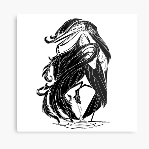 Heron Hug Metal Print