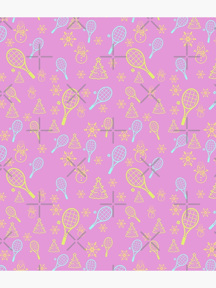 Thumbnail 3 of 3, Backpack, Christmas Tennis Print | Tennis Holiday Pattern | Colorful Print on a Pink Background designed and sold by BigCityTennis.