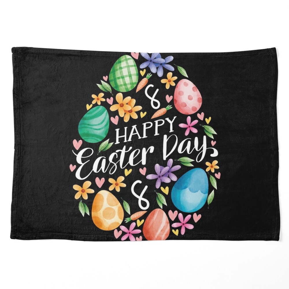 Happy Easter Egg Flower Art Design Draw Street Art Text Quote | Art Board  Print