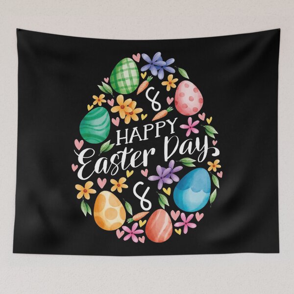 Item preview, Happy Easter Egg Flower Art Design Draw Street Art Text Quote designed and sold by BK-Fishing.