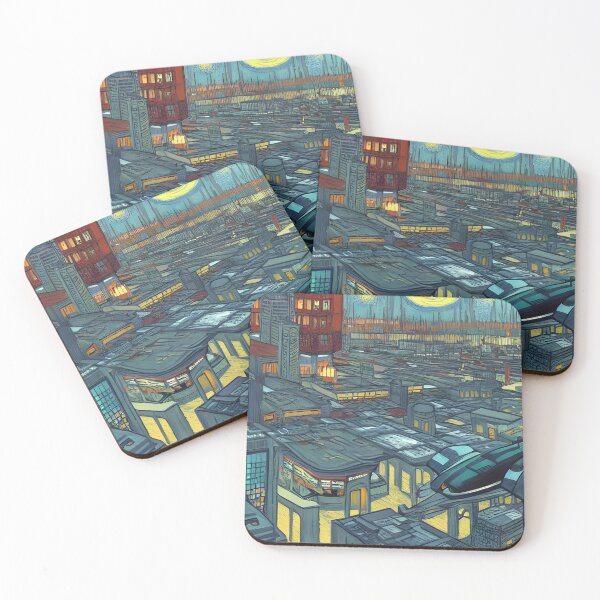 Item preview, City landscape in a style of Vincent van Gogh designed and sold by KamiDomi.
