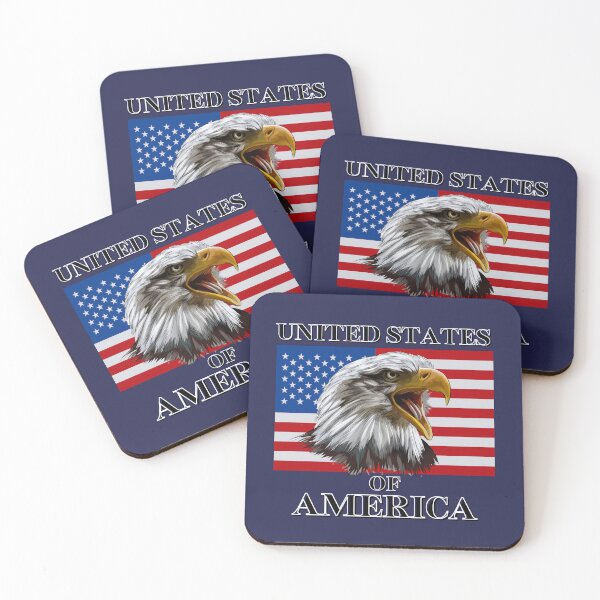 Item preview, United States of America with Eagle and American flag designed and sold by AmericaFreedom.
