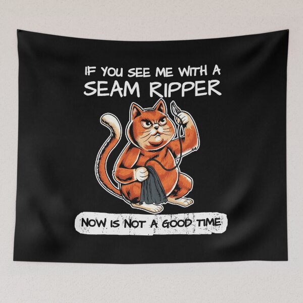 Item preview, Funny Cat Sewing with a seam ripper Quilting Quilter Sewer designed and sold by NUMAcreations.