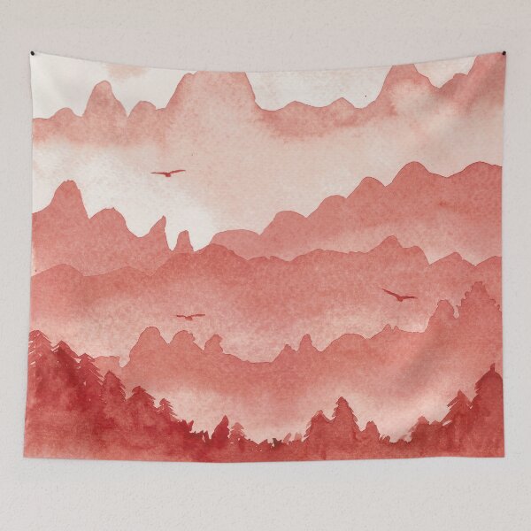 Item preview, misty mountains - light red palette designed and sold by senio.