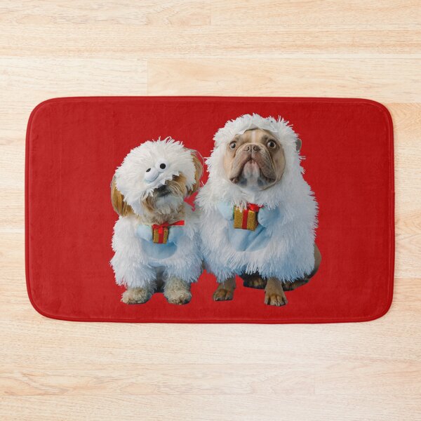 Item preview, Two puppies dressed up as sheep. Red background. designed and sold by janesg.