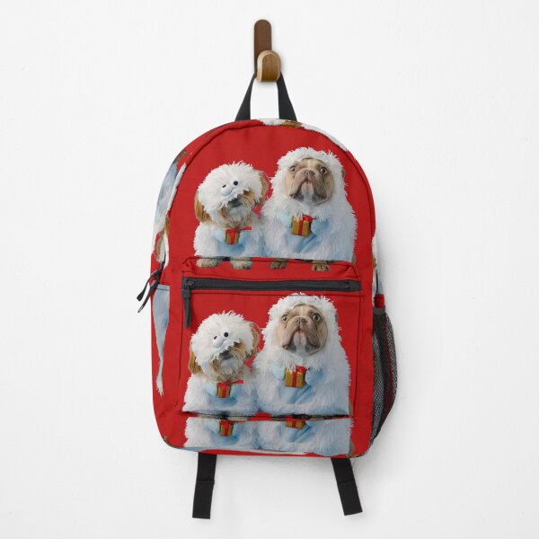 Item preview, Two puppies dressed up as sheep. Red background. designed and sold by janesg.