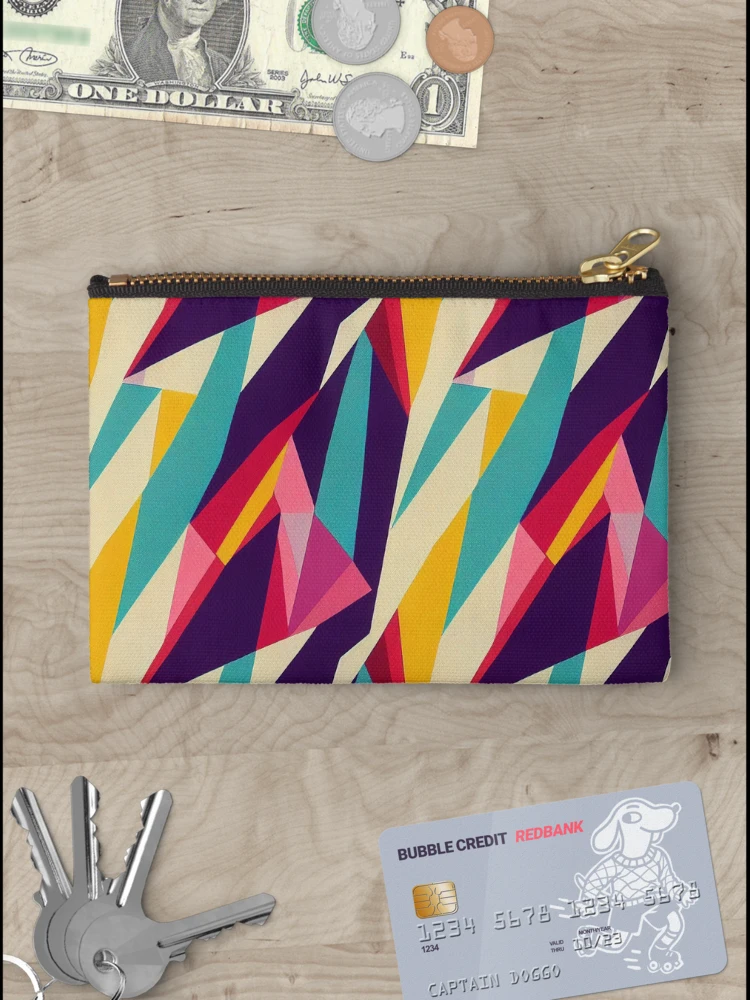 Thumbnail 3 of 4, Zipper Pouch, Retro Patchwork designed and sold by BuraxisDesigns.