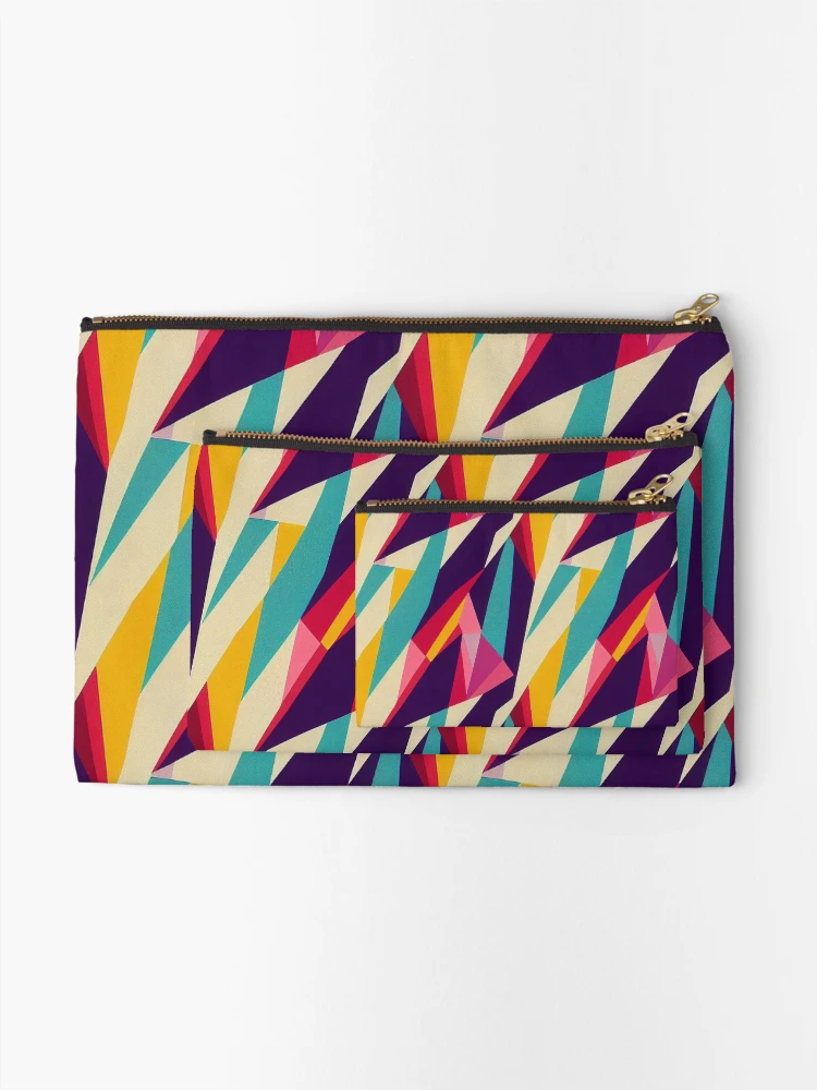Thumbnail 2 of 4, Zipper Pouch, Retro Patchwork designed and sold by BuraxisDesigns.