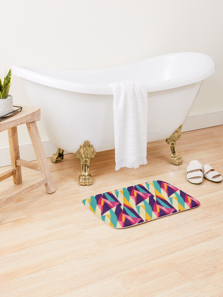 Thumbnail 2 of 6, Bath Mat, Retro Patchwork designed and sold by BuraxisDesigns.