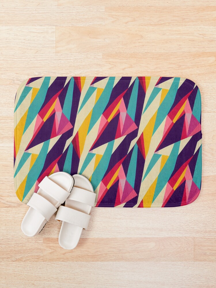 Thumbnail 1 of 6, Bath Mat, Retro Patchwork designed and sold by BuraxisDesigns.