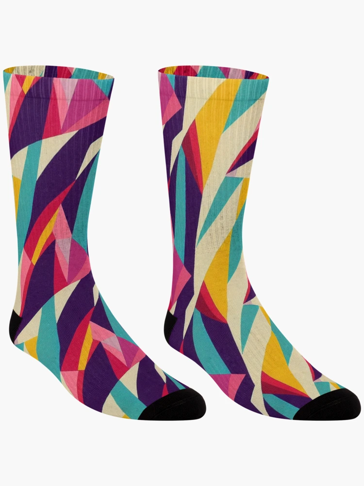 Thumbnail 3 of 5, Socks, Retro Patchwork designed and sold by BuraxisDesigns.