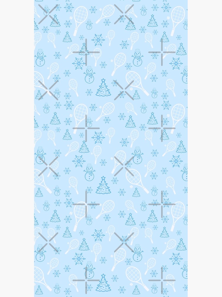 Thumbnail 3 of 3, Duffle Bag, Christmas Tennis Print | Tennis Holiday Pattern | Tennis Rackets on a Light Blue Background designed and sold by BigCityTennis.